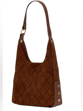 Hammitt TIM Chocolate Brown Suede Medium Shoulder Bag NWT